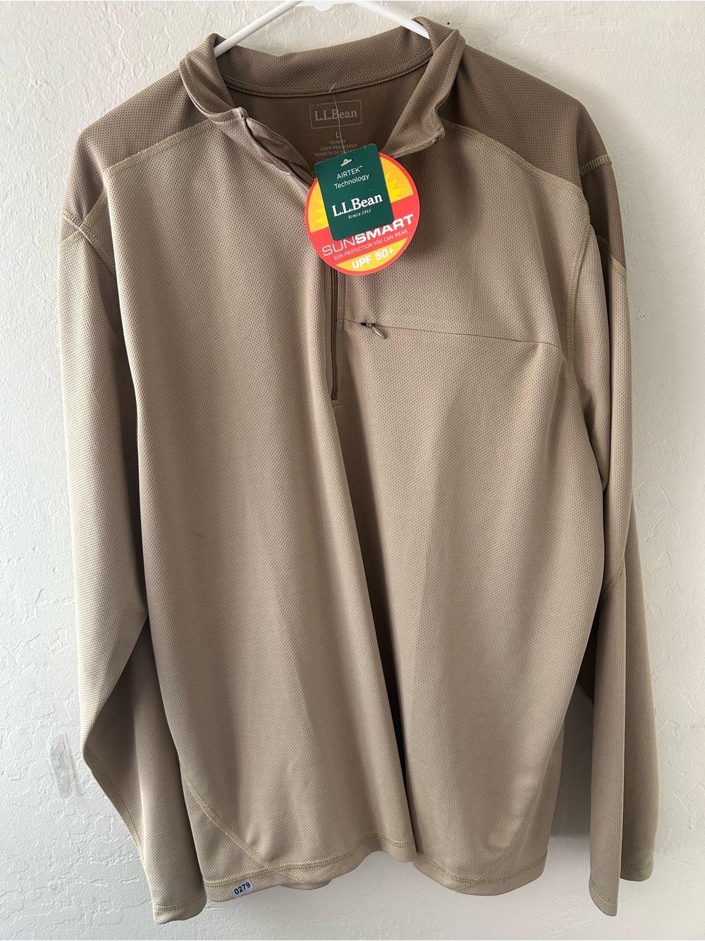 L.L. Bean Men's Lightweight Quarter-Zip Pullover - Taupe